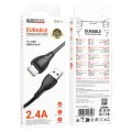 Кабел за данни / зареждане – Borofone BX121 Energy – USB към Lightning, PVC, 2.4A, 1m – Черен