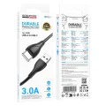 Кабел за данни / зареждане – Borofone BX121 Energy – USB към Type-C, PVC, 3A, 1m – Черен
