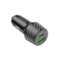 Зарядно за автомобил – Borofone (BZ21 Brilliant) – USB + Type-C, PD30W QC3.0 48W, LED – Черен