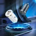 Зарядно за автомобил – Borofone (BZ22 Scenery) – USB + Type-C, Fast Charge, Dual Port, PD30W QC3.0 – Черен