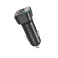 Зарядно за автомобил – Borofone (BZ28C Trophie) – 1x USB, 2x Type-C, PD/PPS/QC3.0 60W, RGB – Черен