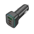 Зарядно за автомобил – Borofone (BZ28C Trophie) – 1x USB, 2x Type-C, PD/PPS/QC3.0 60W, RGB – Черен