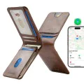 ESR - Класически джоб за карти Geo - Веган кожен портфейл, за 11 карти и пари в брой, функция „Намери ми“, RFID блокиране - Кафяв