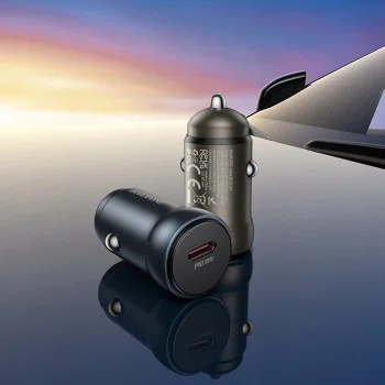 Зарядно за автомобил – Borofone (BZ32 Fresh) – Type-C, Fast Charge, Single Port, 30W – Металик