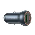 Зарядно за автомобил – Borofone (BZ32A Fresh) – Type-C + USB, Fast Charge, Dual Port, 30W, алуминий – Металик