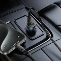 Зарядно за автомобил – Borofone (BZ32A Fresh) – Type-C + USB, Fast Charge, Dual Port, 30W, алуминий – Металик
