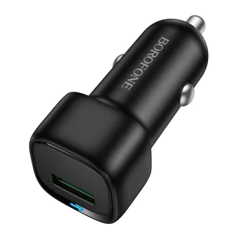 Зарядно за автомобил – Borofone (BZ34) – USB, Single Port, 18W QC/FCP/AFC – Черен