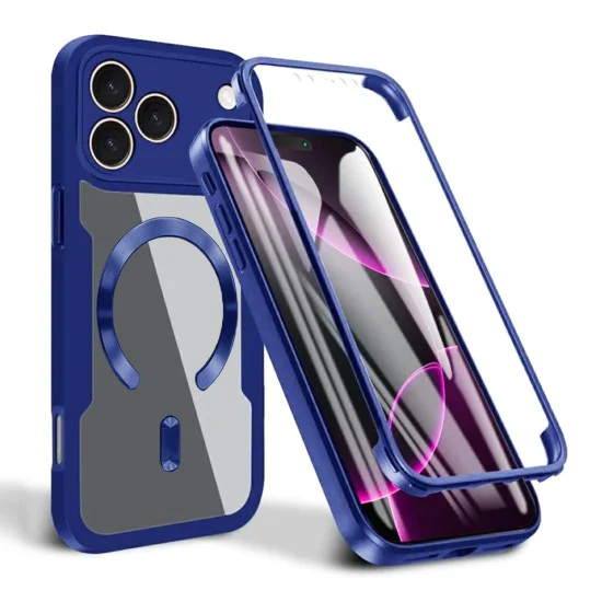 Калъф за iPhone 17 Pro Max - Techsuit - ColorVerse 360 ​​MagSafe Series + Screen Protector - Син