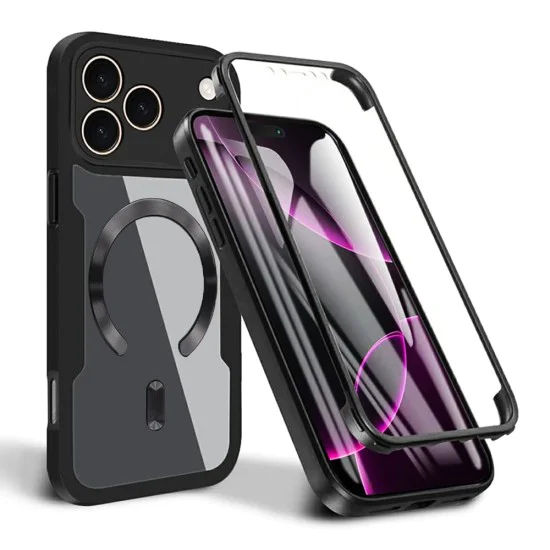 Калъф за iPhone 17 Pro Max - Techsuit - ColorVerse 360 ​​MagSafe Series + Screen Protector - Черен