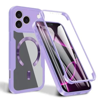Калъф за iPhone 17 Pro - Techsuit - ColorVerse 360 ​​MagSafe Series + Screen Protector - Лилав