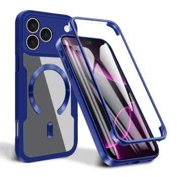 Калъф за iPhone 17 Pro - Techsuit - ColorVerse 360 ​​MagSafe Series + Screen Protector - Син