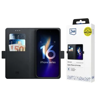 Калъф за iPhone 16 Pro Max - 3mk - Wallet Case - Черен