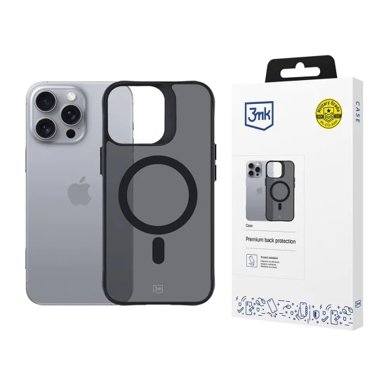 Калъф за iPhone 16 Pro Max - 3mk - Smoke MagCase - Черен