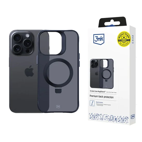 Калъф за iPhone 16 Pro Max - 3mk - Smoke Case Mag&Stand - Черен