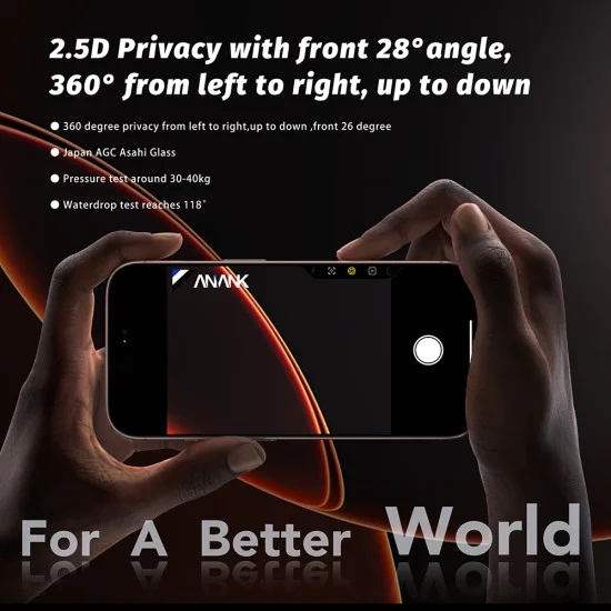 Протектор за iPhone 17 Air - ANANK - 2.5D 5X подсилен 360° протектор за екран - Черен