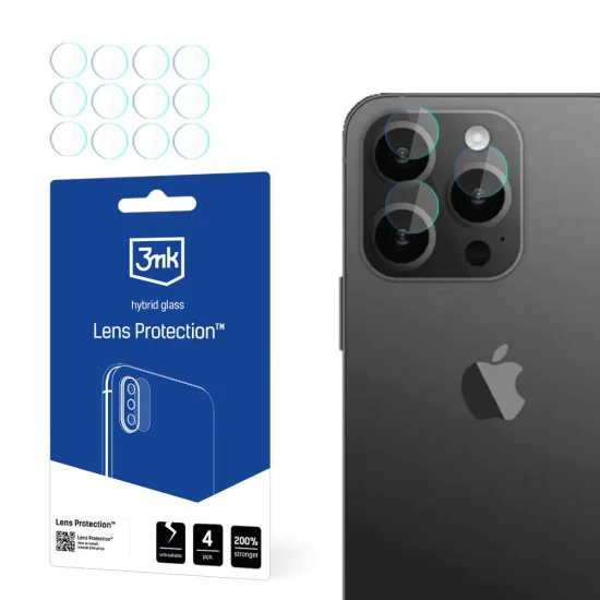 Протектор - Камера за iPhone 15 Pro Max - 3mk - Защита на лещата (4 броя) - Прозрачен