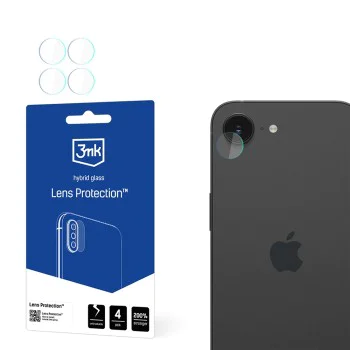 Протектор - Камера за iPhone 16e - 3mk - Защита на лещата (4 броя) - Прозрачен