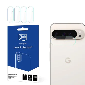 Протектор - Камера за Google Pixel 9 Pro XL - 3mk - Защита на обектива (4 броя) - Прозрачен