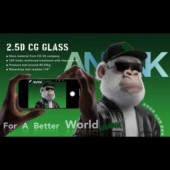 Протектор за iPhone 17 Pro Max - ANANK - 2.5D 10X подсилен CG протектор за екран - Черен