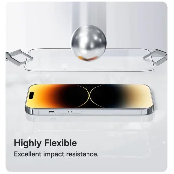 Протектор за iPhone 17 Pro Max - ANANK - 2.5D 5X подсилен стъклен протектор за екран - Черен