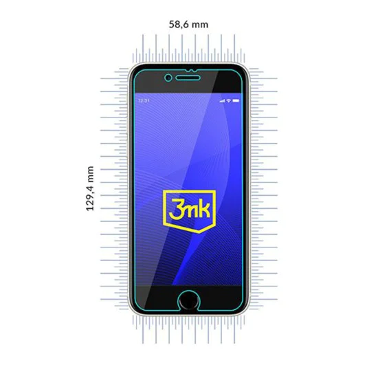 Протектор за iPhone 7 / iPhone 8 / iPhone SE 2, SE 2020 / iPhone SE 3, SE 2022 - 3mk - Гъвкаво стъкло - Прозрачен