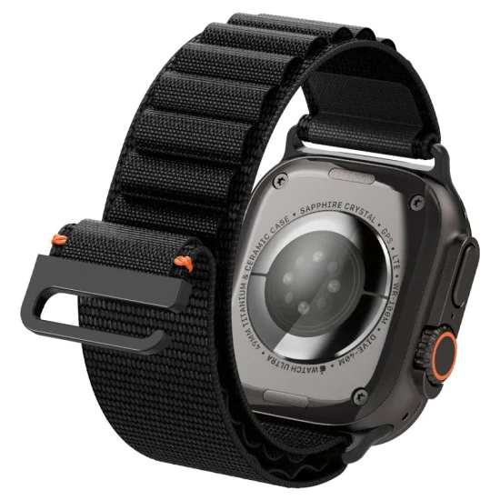 Каишка за Apple Watch 6 / 7 / 8 / 9 / 10 / SE / SE 2 / Ultra / Ultra 2 (44/45/46/49mm) - Spigen - WBF1 - Черен