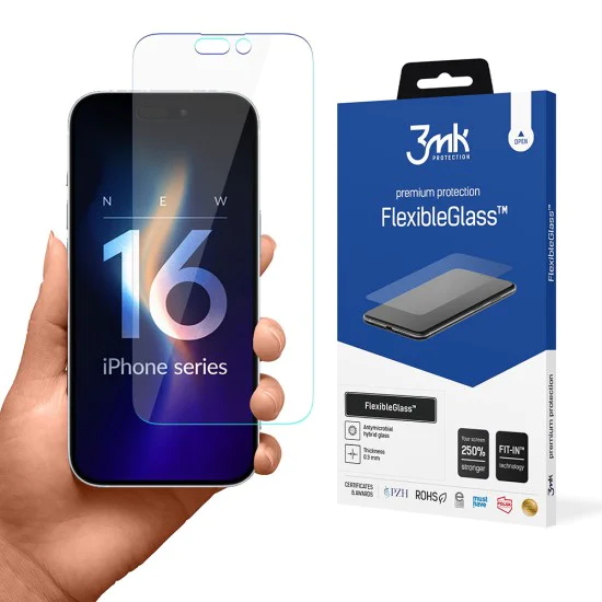 Протектор за iPhone 16 Pro - 3mk - FlexibleGlass - Прозрачен