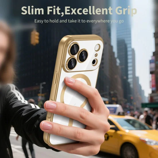 Калъф за iPhone 17 Pro - Techsuit - Luxury Crystal MagSafe - Сребрист