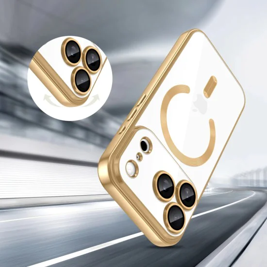 Калъф за iPhone 17 Pro - Techsuit - Luxury Crystal MagSafe - Сребрист