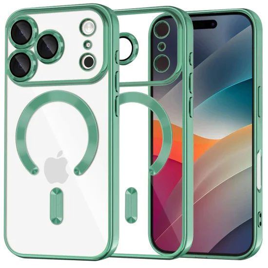 Калъф за iPhone 17 Pro - Techsuit - Luxury Crystal MagSafe - Светло Зелен