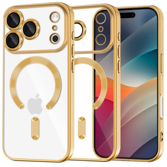 Калъф за iPhone 17 Pro Max - Techsuit - Luxury Crystal MagSafe - Златист