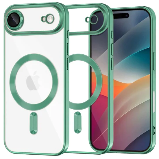 Калъф за iPhone 17 Air - Techsuit - Luxury Crystal MagSafe - Светло Зелен