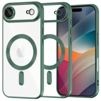 Калъф за iPhone 17 Air - Techsuit - Luxury Crystal MagSafe - Тъмно Зелен