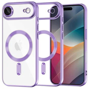 Калъф за iPhone 17 Air - Techsuit - Luxury Crystal MagSafe - Светло Лилав