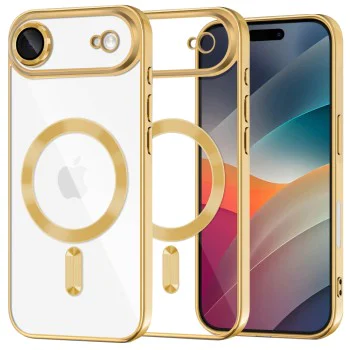 Калъф за iPhone 17 Air - Techsuit - Luxury Crystal MagSafe - Златист