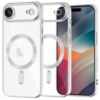 Калъф за iPhone 17 Air - Techsuit - Luxury Crystal MagSafe - Сребрист