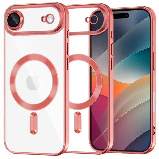Калъф за iPhone 17 Air - Techsuit - Luxury Crystal MagSafe - Червен