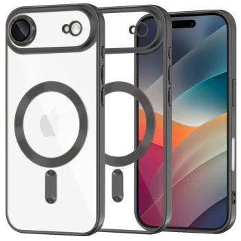 Калъф за iPhone 17 Air - Techsuit - Luxury Crystal MagSafe - Черен