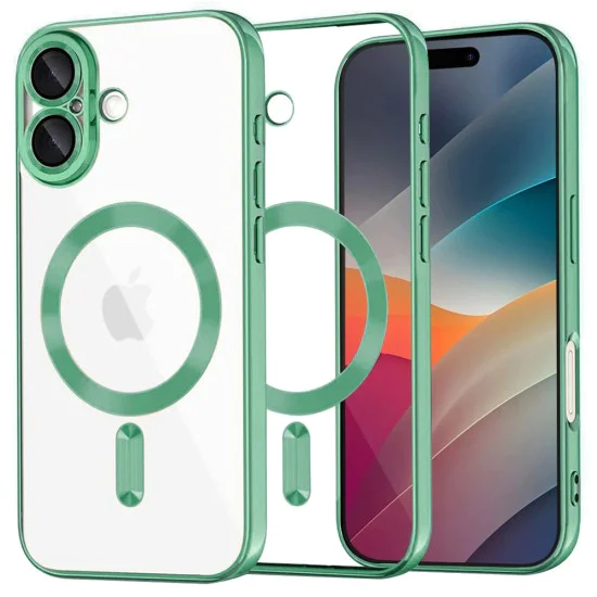 Калъф за iPhone 17 - Techsuit - Luxury Crystal MagSafe - Светло Зелен