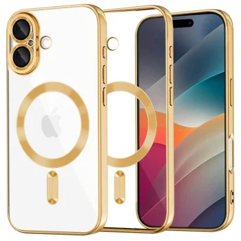 Калъф за iPhone 17 - Techsuit - Luxury Crystal MagSafe - Златист