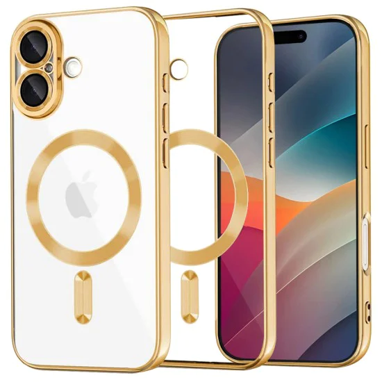 Калъф за iPhone 17 - Techsuit - Luxury Crystal MagSafe - Златист