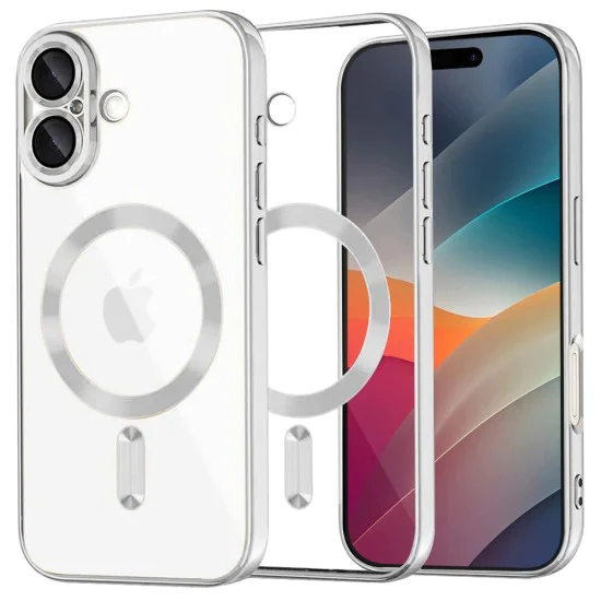 Калъф за iPhone 17 - Techsuit - Luxury Crystal MagSafe - Сребрист