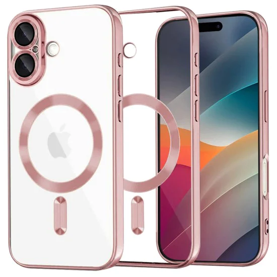 Калъф за iPhone 17 - Techsuit - Luxury Crystal MagSafe - Розов