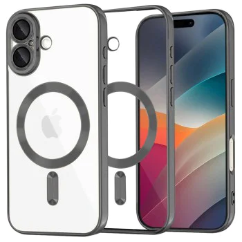 Калъф за iPhone 17 - Techsuit - Luxury Crystal MagSafe - Черен