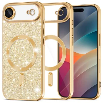 Калъф за iPhone 17 Air - Techsuit - Luxury Glitter MagSafe - Златист