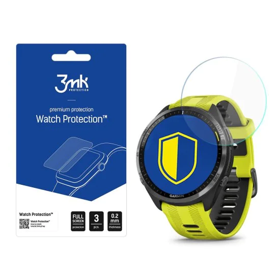 Протектор за Garmin Forerunner 965 - 3mk - Защита за часовник ARC (3 броя) - Прозрачен