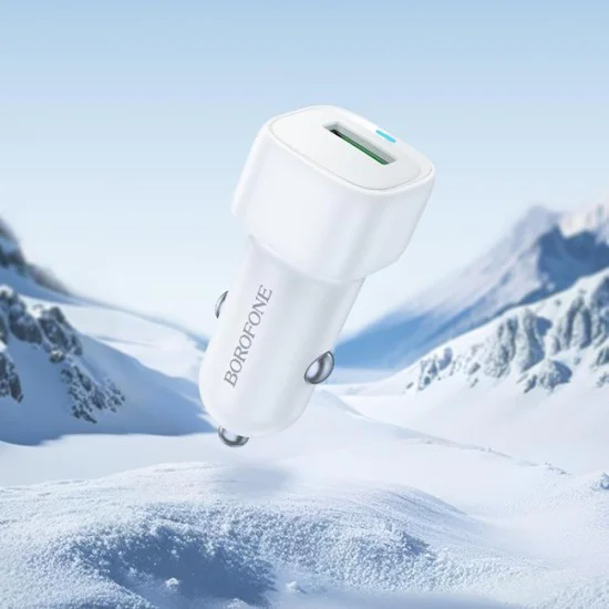 Зарядно за автомобил – Borofone (BZ34) – USB, Single Port, 18W QC/FCP/AFC – Бял