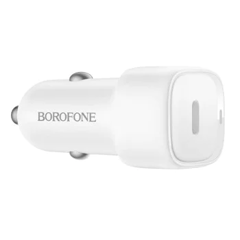 Зарядно за автомобил – Borofone (BZ34A) – Type-C, Single Port, 20W PD/QC/FCP/AFC – Бял