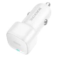 Зарядно за автомобил – Borofone (BZ34A) – Type-C, Single Port, 20W PD/QC/FCP/AFC – Бял