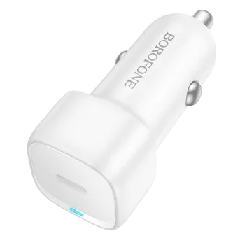 Зарядно за автомобил – Borofone (BZ34A) – Type-C, Single Port, 20W PD/QC/FCP/AFC – Бял